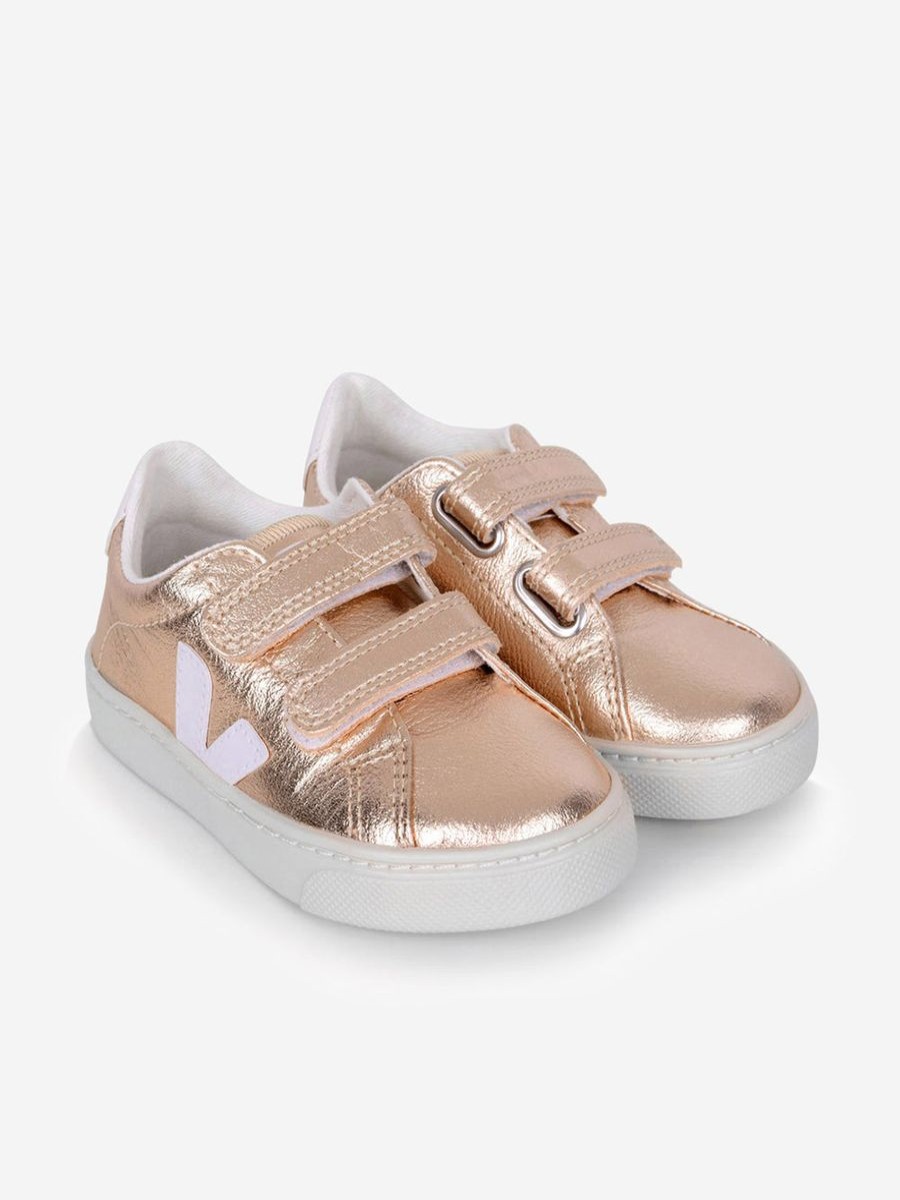 Teen Veja Footwear | Veja - Veja Girls Leather Velcro Strap Trainers | Childsplay Clothing