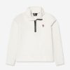 Teen Moncler Enfant Sweatshirts & Hoodies | Moncler Grenoble Kids Half Zip Ski Sweatshirt In White