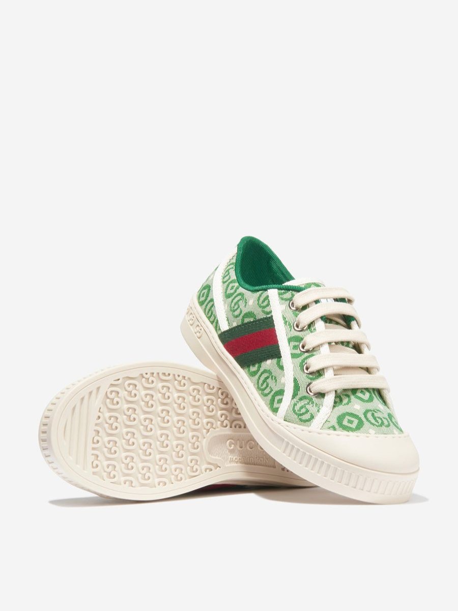 Girls Gucci Kids Sneakers | Kids Tennis Trainers In Green