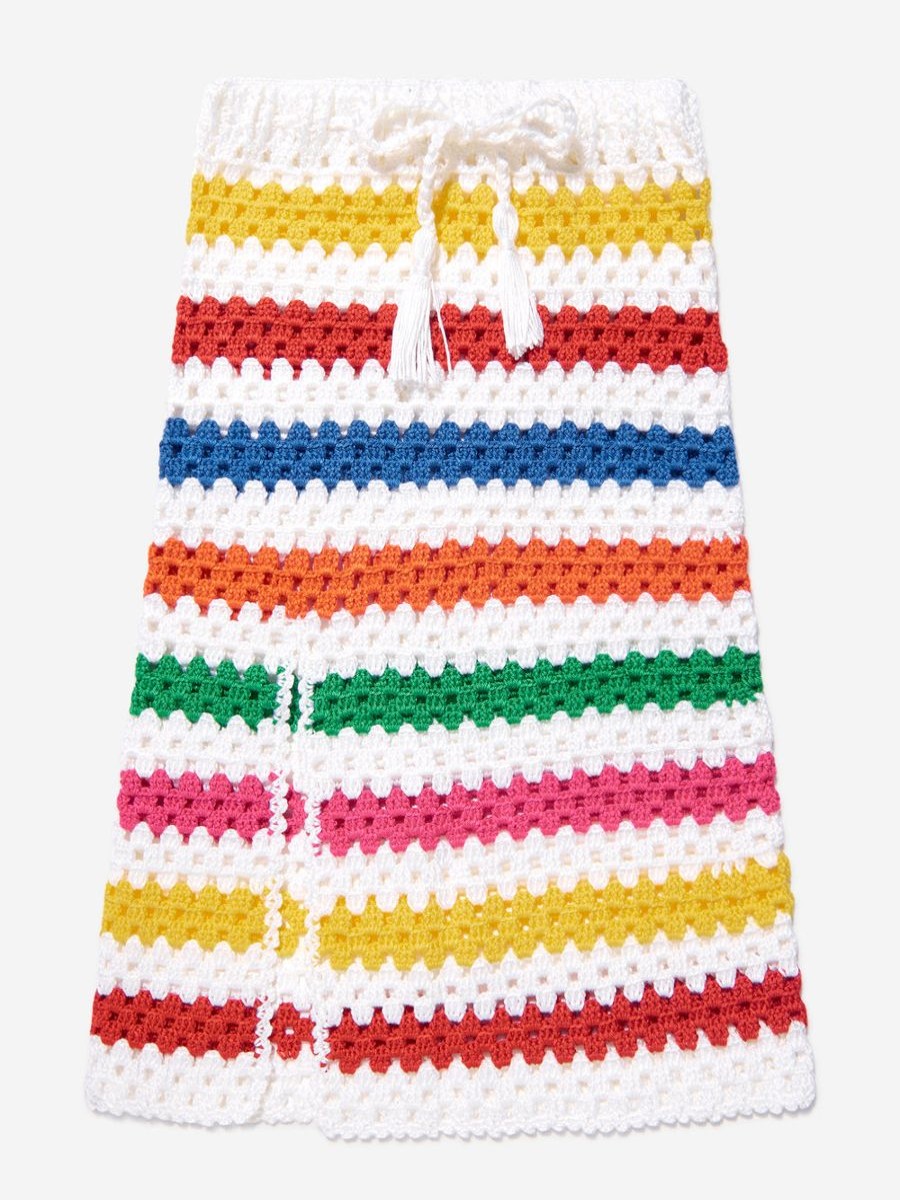 Girls Nessi Byrd Skirts | Girls Long Crochet Siena Skirt In Multicolour