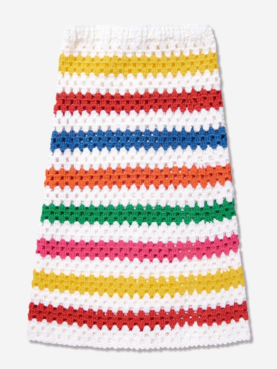 Girls Nessi Byrd Skirts | Girls Long Crochet Siena Skirt In Multicolour