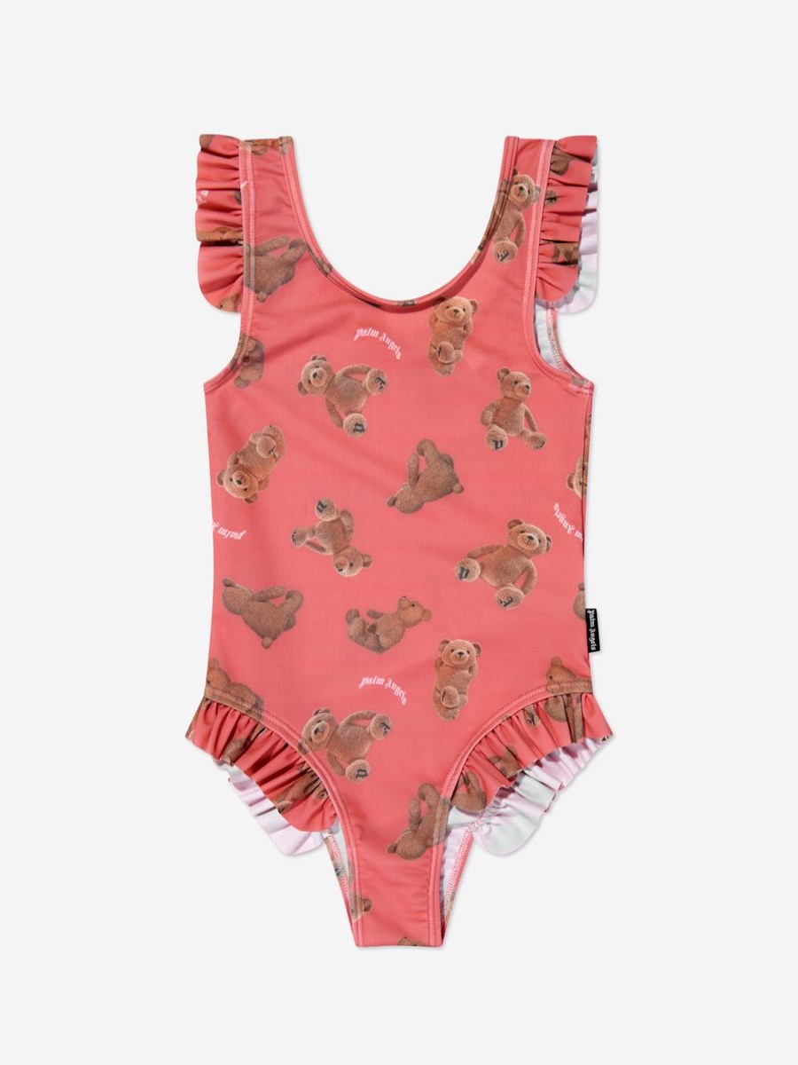 Teen Palm Angels Swimwear | Girls Aop Pa Bears Swimsuit In Coral