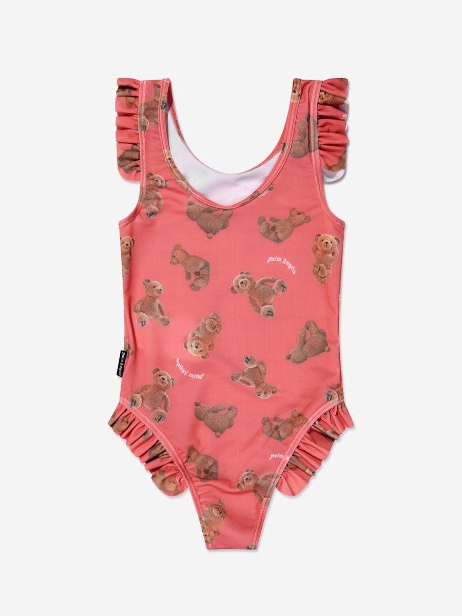 Teen Palm Angels Swimwear | Girls Aop Pa Bears Swimsuit In Coral