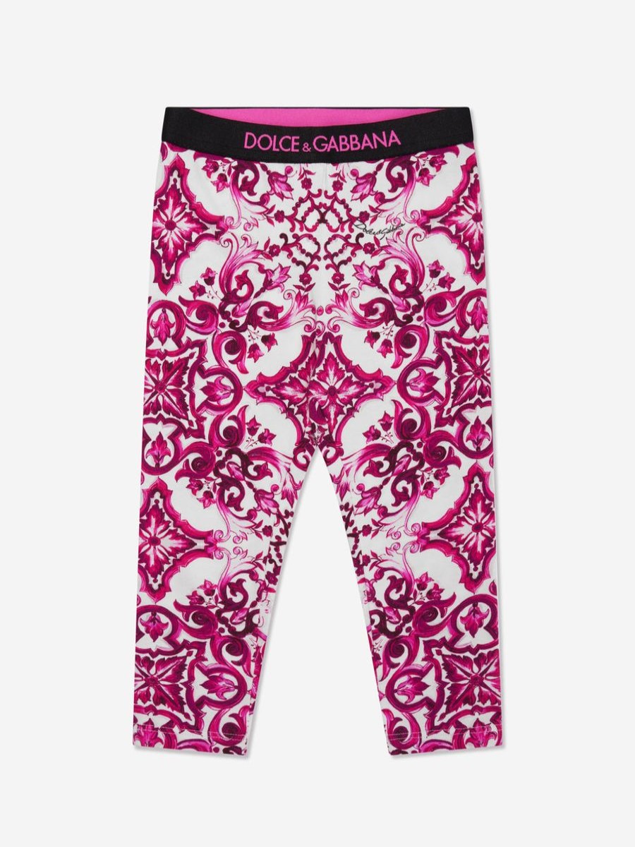 Girls Dolce & Gabbana Kids Leggings | Baby Girls Majolica Leggings In Pink