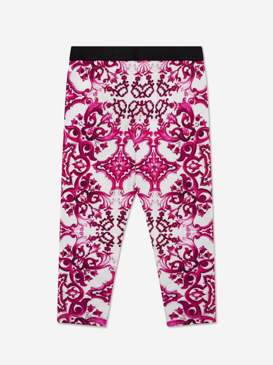 Girls Dolce & Gabbana Kids Leggings | Baby Girls Majolica Leggings In Pink