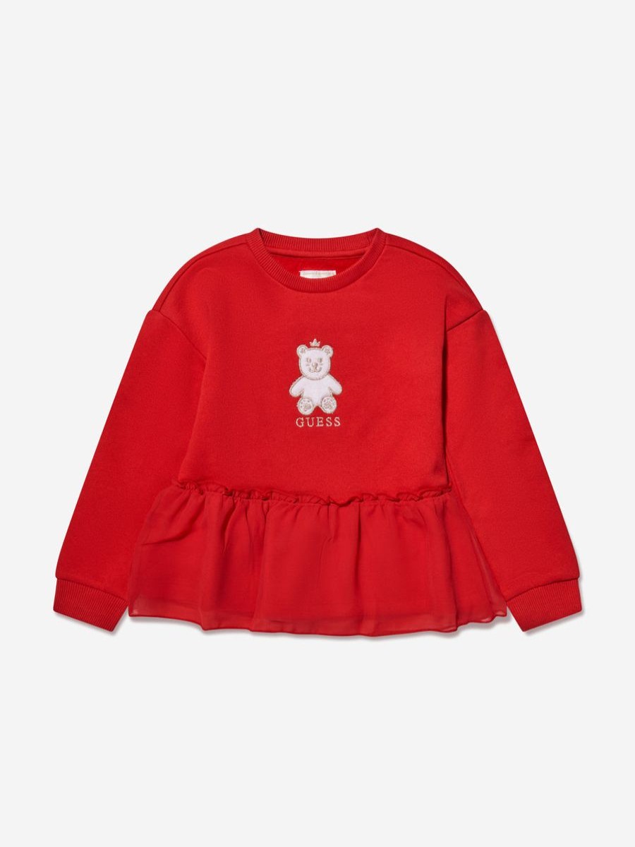 Girls Guess Sweatshirts & Hoodies | Girls Bear Sweatshirt In Red