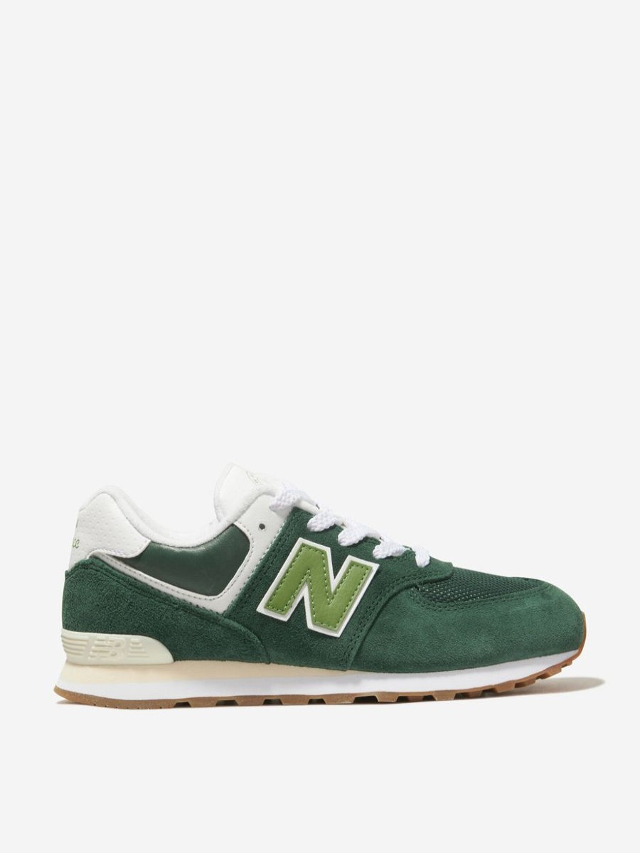 Girls New Balance Sneakers | Kids 574 Logo Trainers In Green