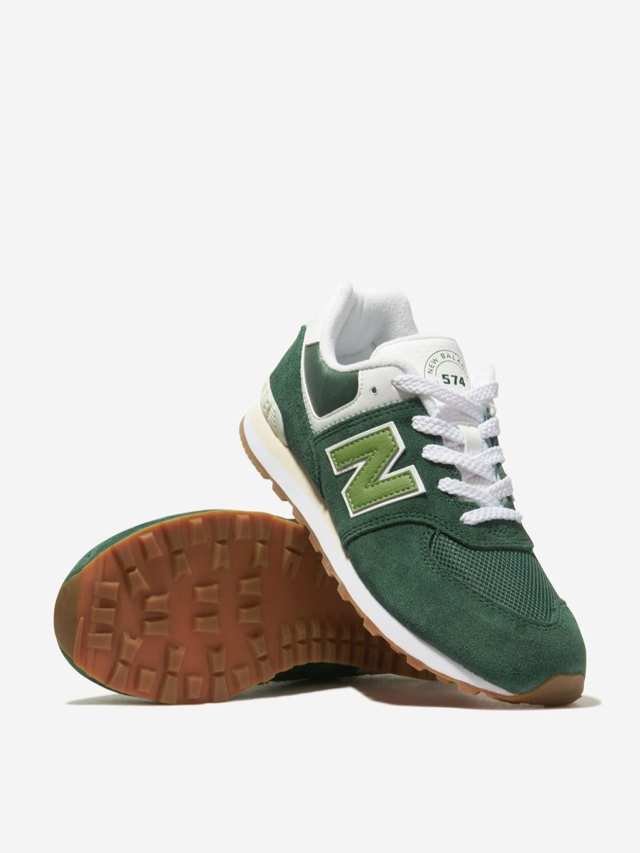 Girls New Balance Sneakers | Kids 574 Logo Trainers In Green