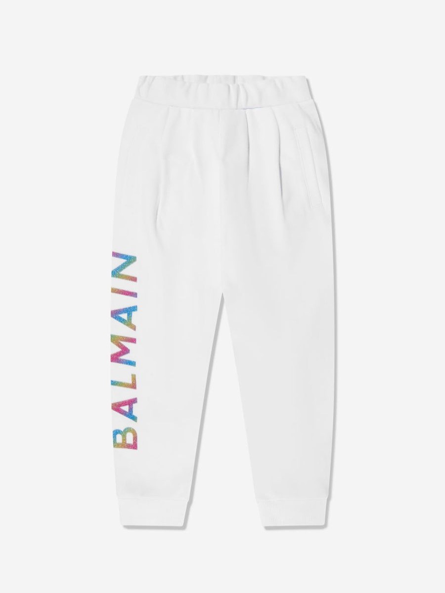 Teen Balmain Sweatshirts & Hoodies | Girls Logo Joggers In White