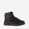 Girls Fendi Kids Sneakers | Fendi Kids Black & Brown Leather High Top Logo Trainers