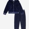 Girls Moncler Enfant Tracksuits | Girls Velour Hooded Tracksuit