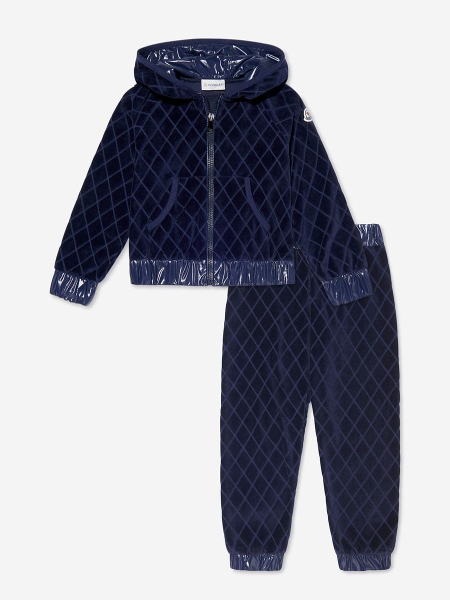 Girls Moncler Enfant Tracksuits | Girls Velour Hooded Tracksuit