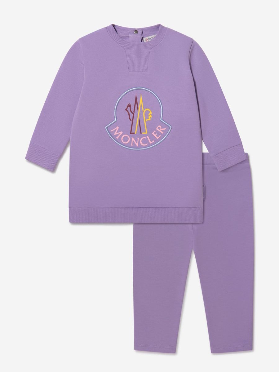 Baby Moncler Enfant Tracksuits | Moncler Enfant - Baby Girls Embroidered Logo Tracksuit | Childsplay Clothing