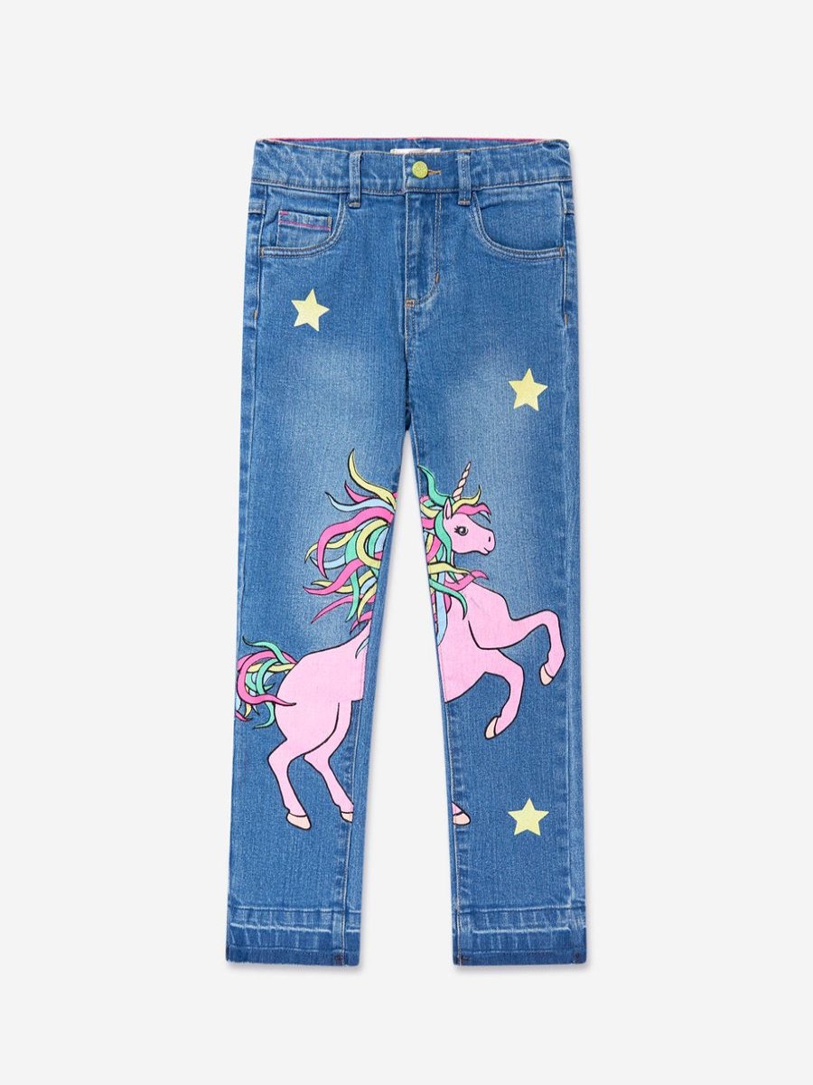 Girls Billieblush Jeans | Girls Denim Unicorn Jeans In Blue