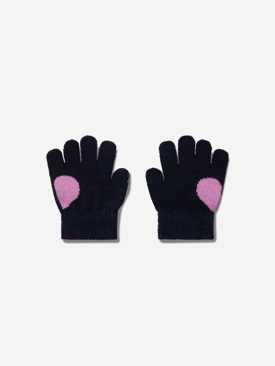 Girls Billieblush Scarves & Gloves | Girls Knitted Gloves In Navy