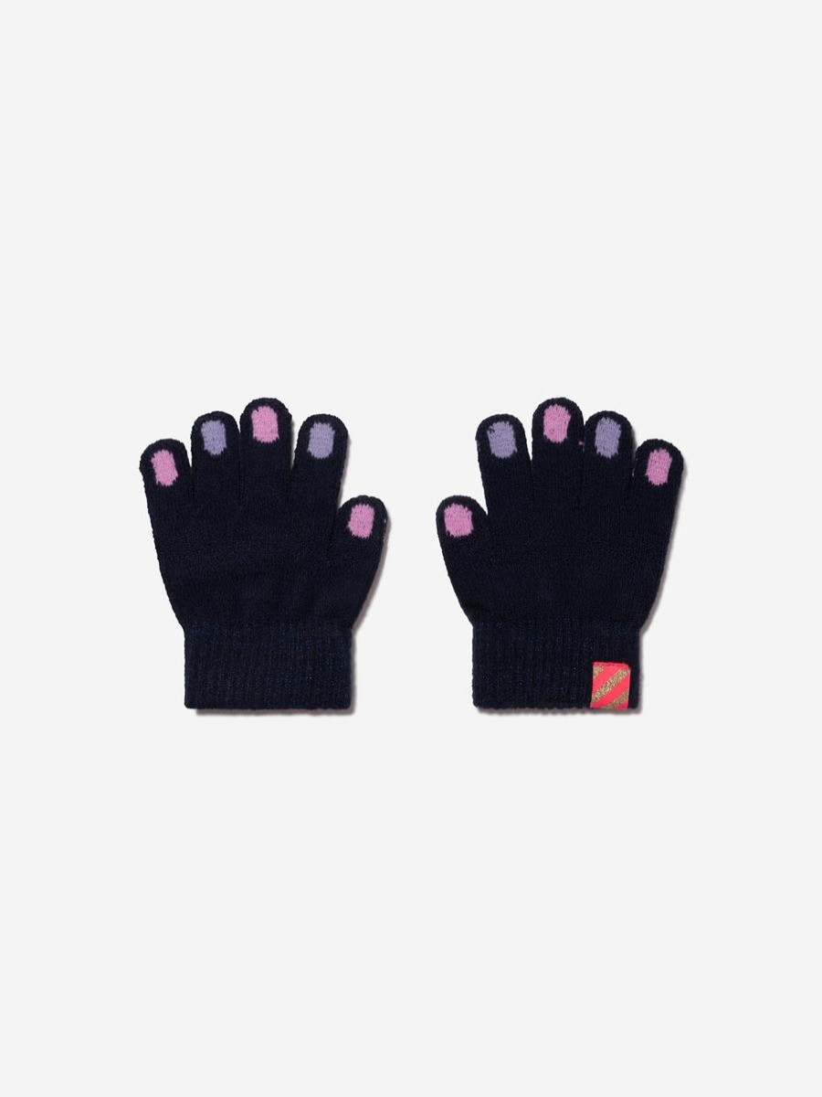 Girls Billieblush Scarves & Gloves | Girls Knitted Gloves In Navy