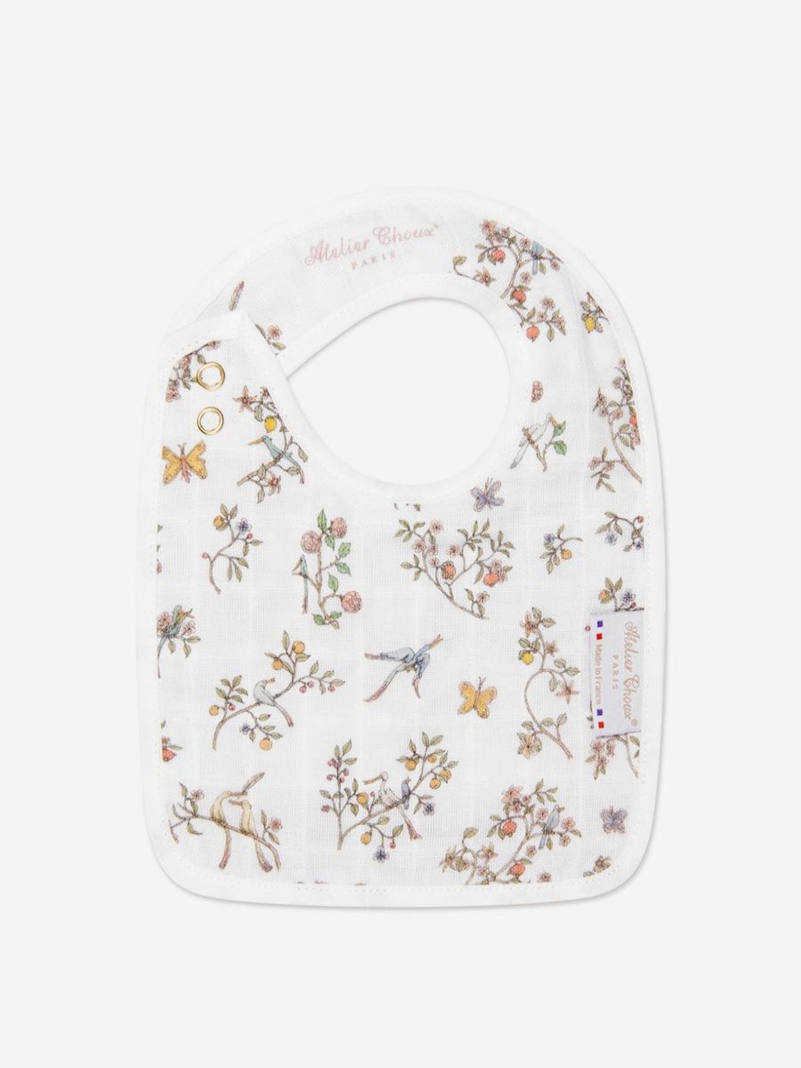 Baby Atelier Choux Bottles, Dummies & Bibs | Baby Boys Reversible In Bloom Bib In Blue