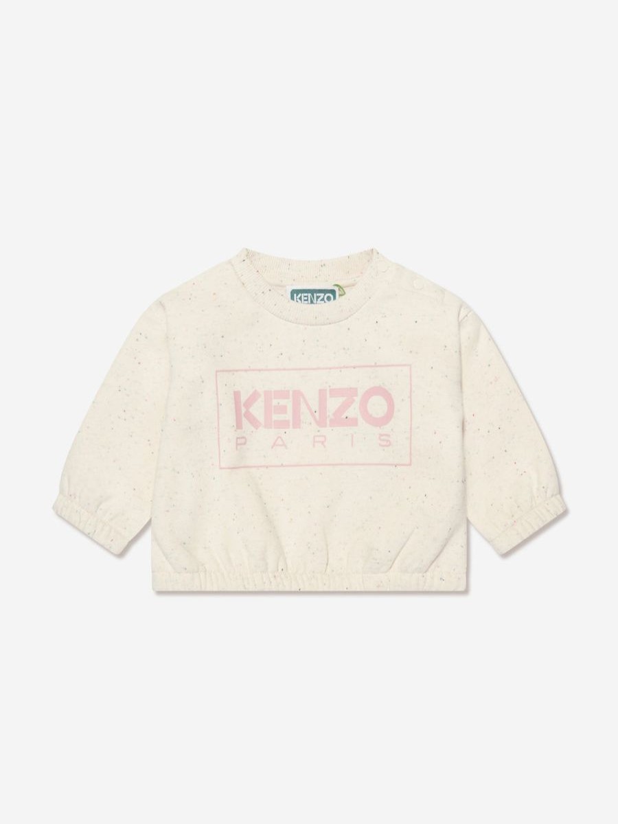 Baby KENZO KIDS Sweatshirts & Hoodies | Baby Girls Logo Sweatshirt In Beige