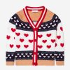 Girls Monnalisa Jumpers & Cardigans | Monnalisa - Girls Jacquard Knitted Cardigan | Childsplay Clothing