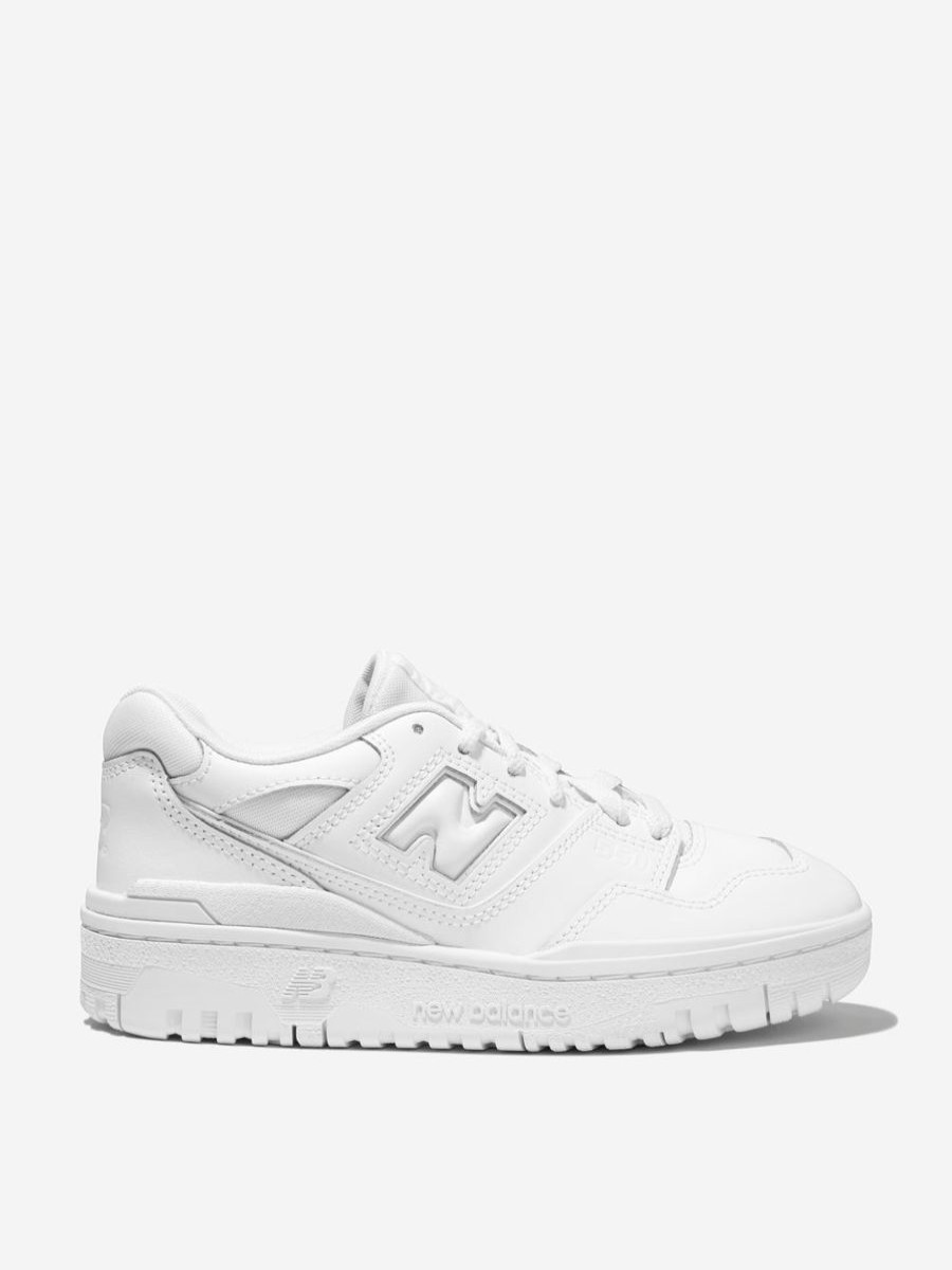 Girls New Balance Sneakers | Kids 550 Lace Up Logo Trainers In White