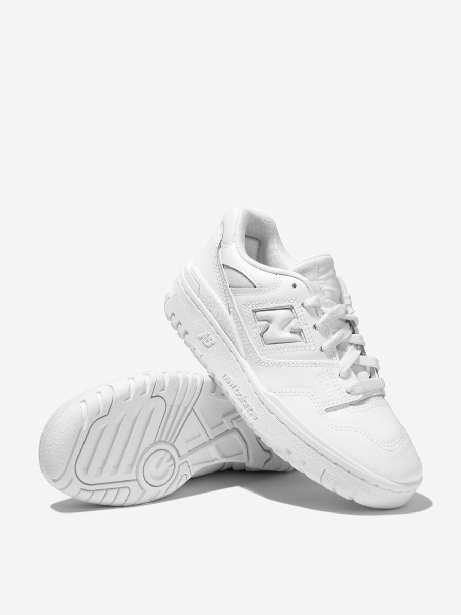 Girls New Balance Sneakers | Kids 550 Lace Up Logo Trainers In White