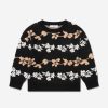 Girls Monnalisa Jumpers & Cardigans | Girls Jacquard Knitted Jumper In Black