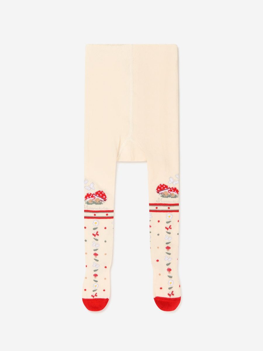 Girls Monnalisa Socks & Tights | Monnalisa - Baby Girls Jacquard Tights | Childsplay Clothing