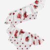 Girls Monnalisa Swimwear | Girls Polka Dot Strawberries Bikini In White