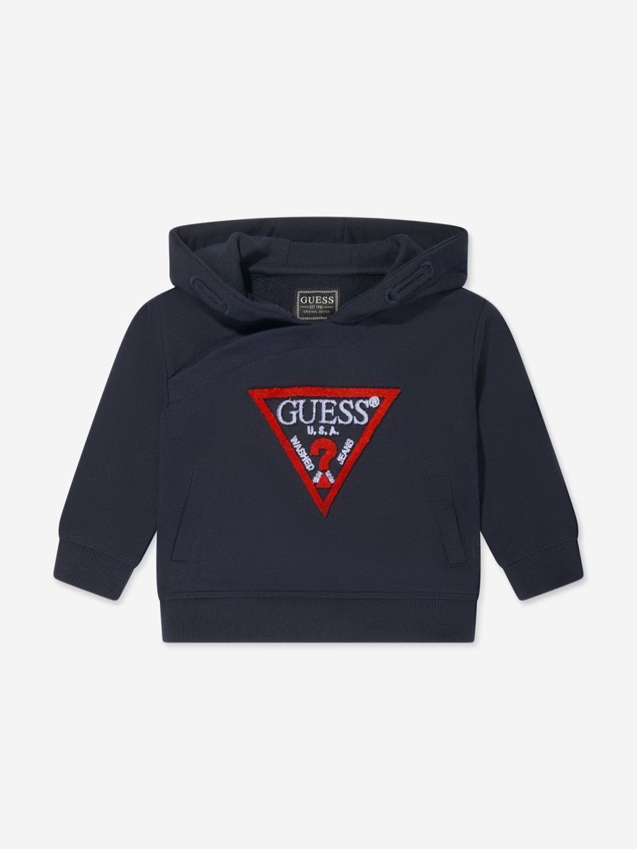 Baby Guess Sweatshirts & Hoodies | Boys Logo Hoodie In Navy