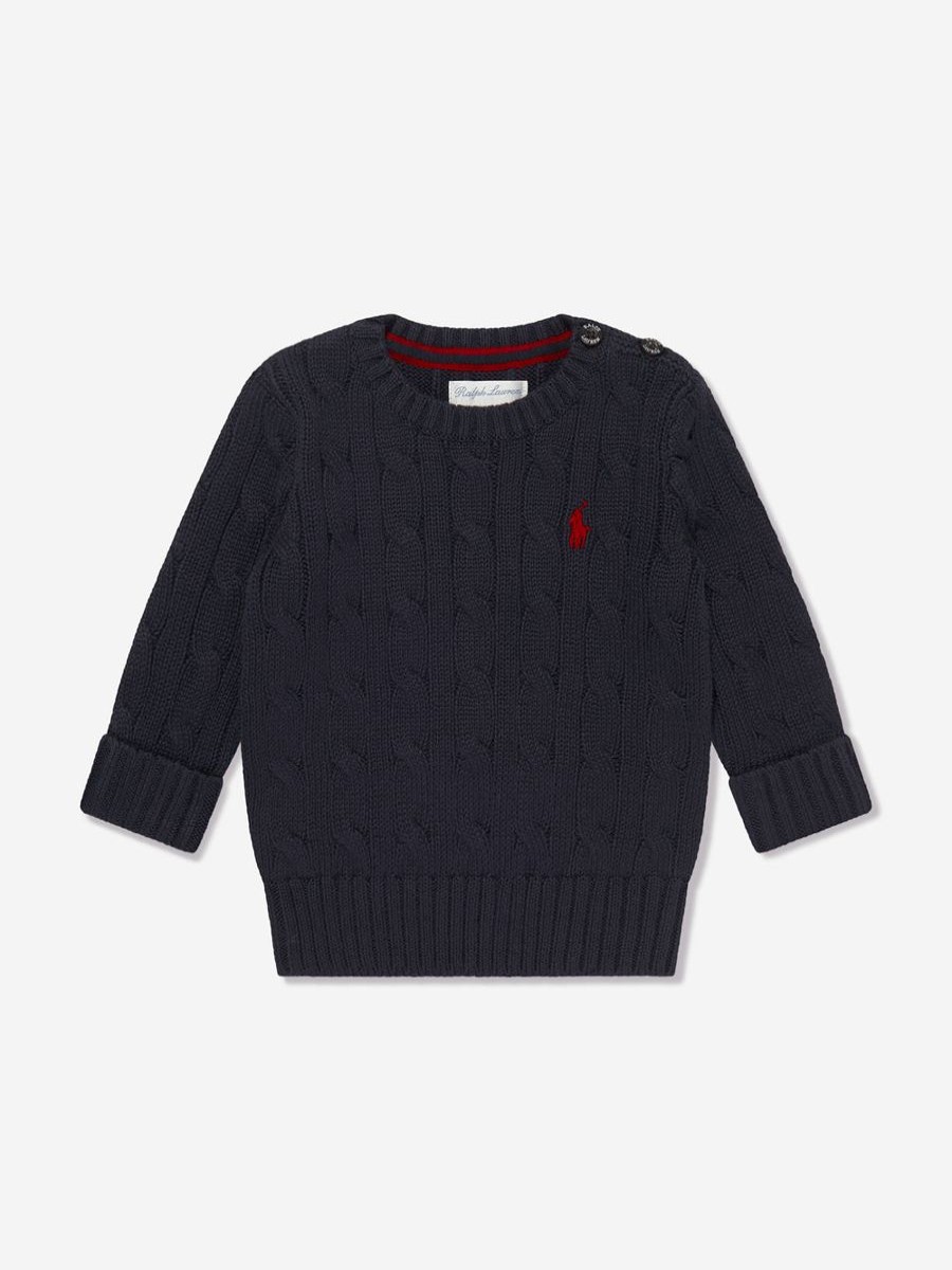 Baby Ralph Lauren Kids Jumpers & Cardigans | Baby Boys Cable Knit Sweater In Navy