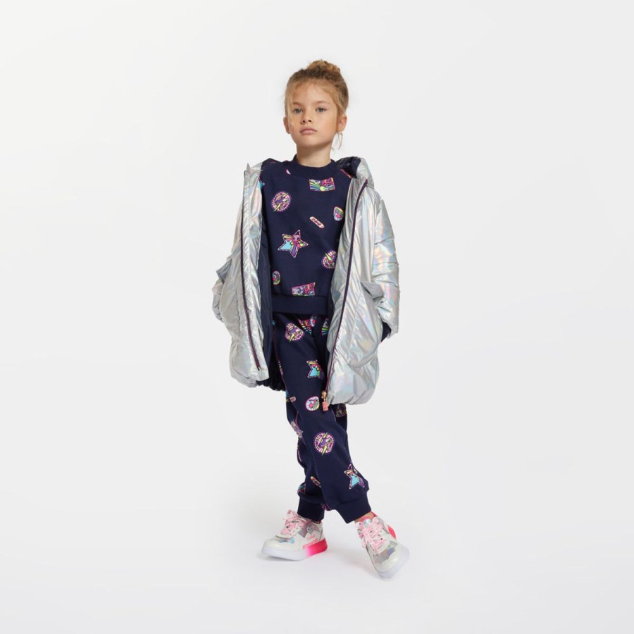 Girls Billieblush Tracksuits | Girls Badge Print Tracksuit In Navy