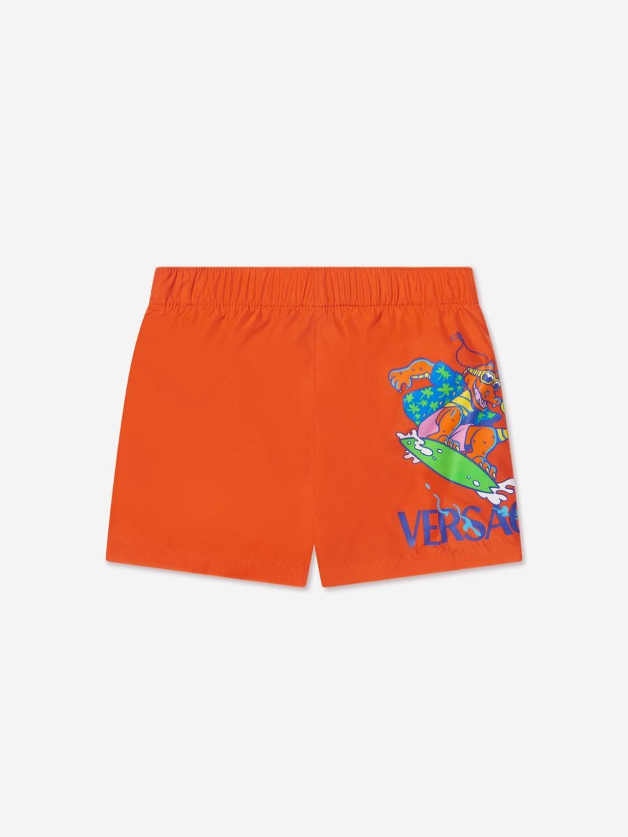 Baby Versace Swimwear | Baby Boys Swim Shorts In Orange