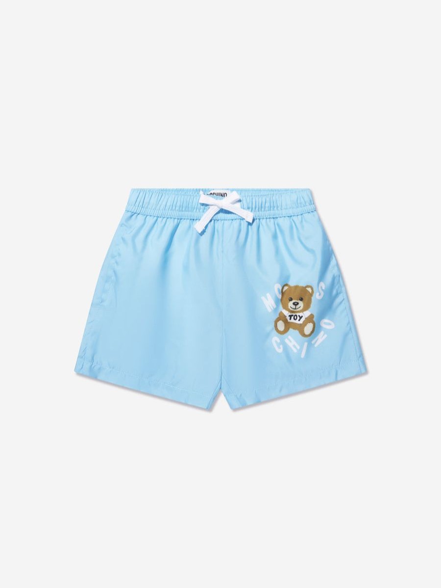 Teen Moschino Kids Swimwear | Boys Teddy Logo Swim Shorts In Blue