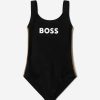 Teen BOSS Swimwear | Girls Logo Swimming Costume In Black