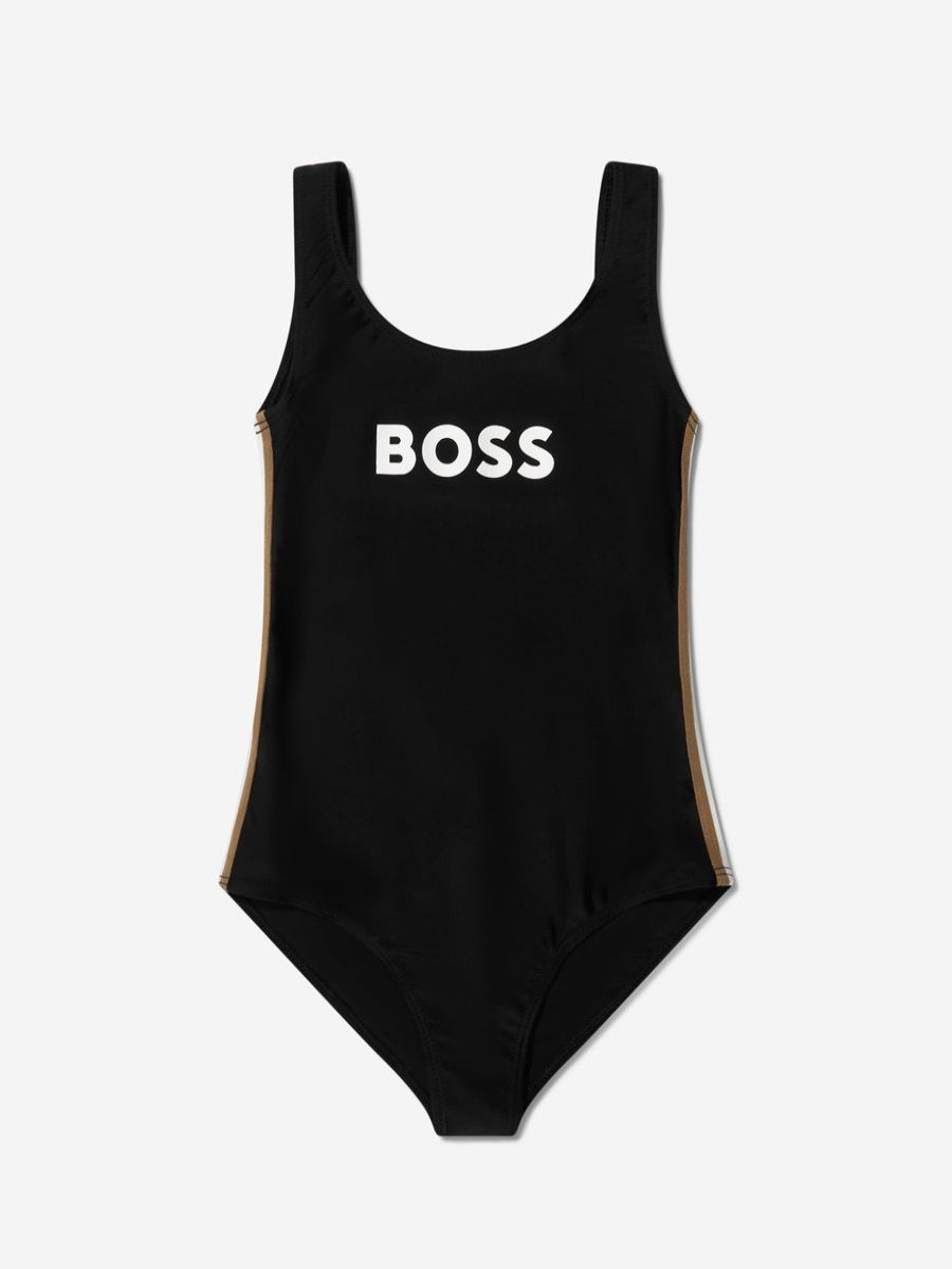 Teen BOSS Swimwear | Girls Logo Swimming Costume In Black