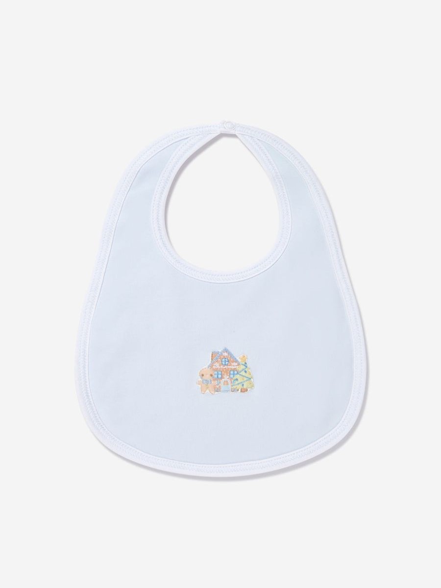 Baby Magnolia Baby Bottles, Dummies & Bibs | Baby Boys Sweet Gingerbread Embroidered Bib In Blue