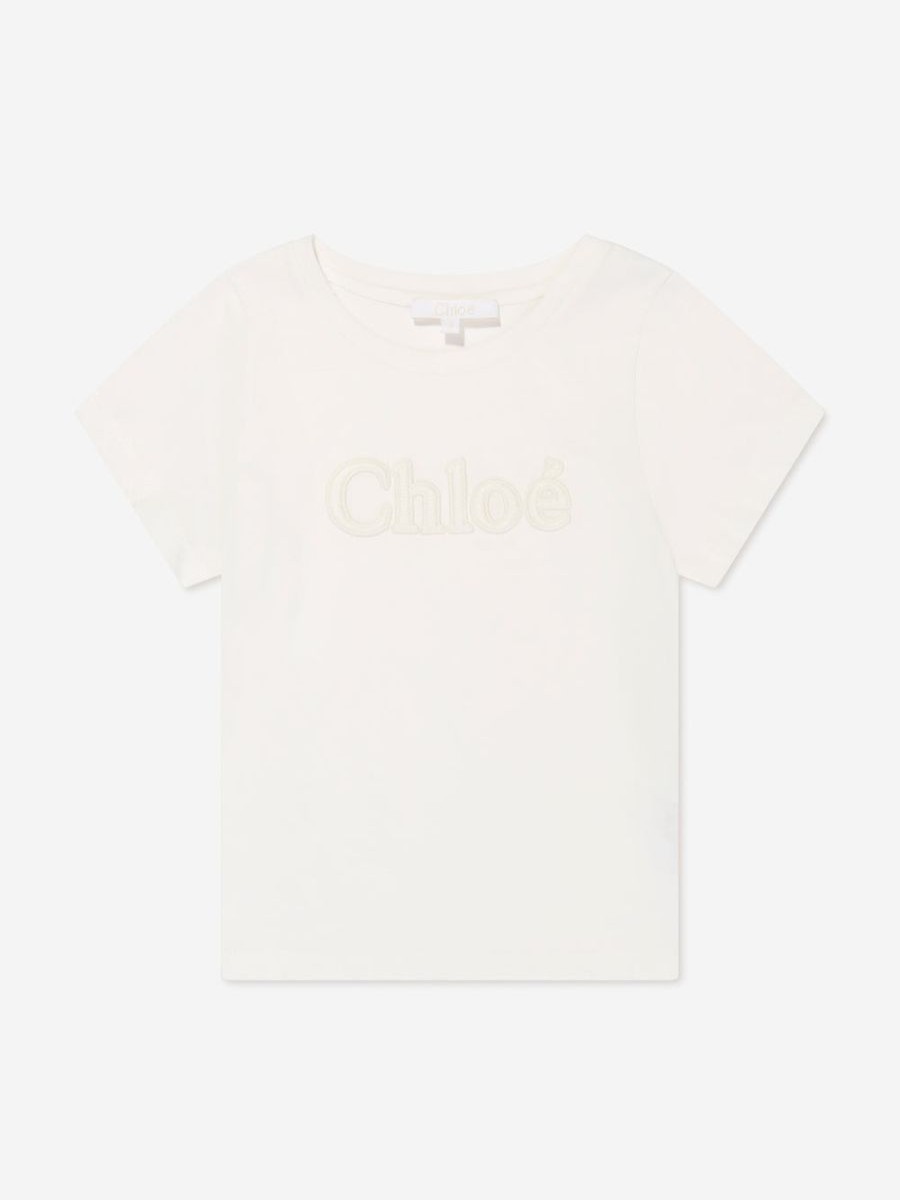 Girls Chloé Tops & T-Shirts | Girls Logo T-Shirt In Ivory