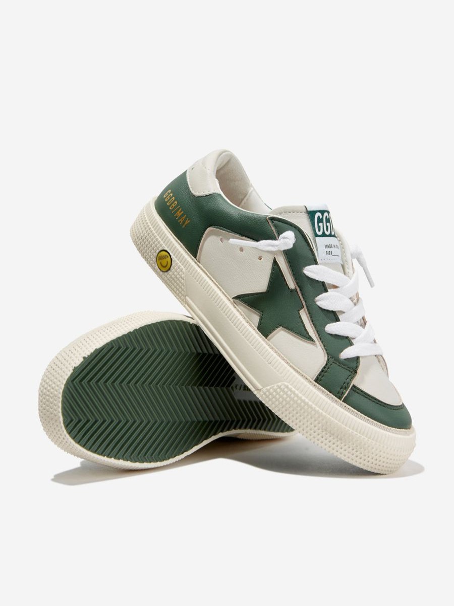 Girls Golden Goose Kids Sneakers | Kids Leather May Trainers In Green