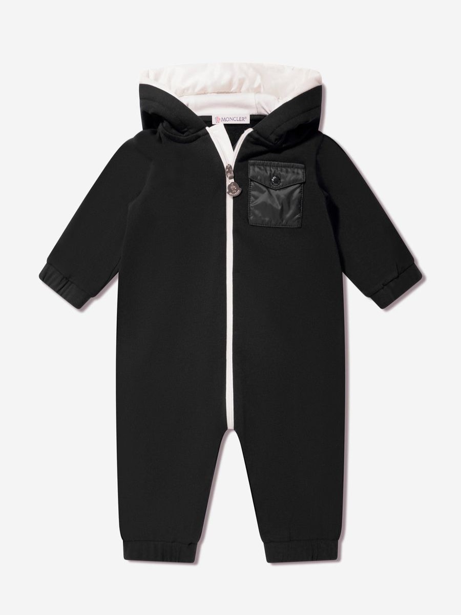 Baby Moncler Enfant Babygrows & Rompers | Baby Hooded Romper In Navy