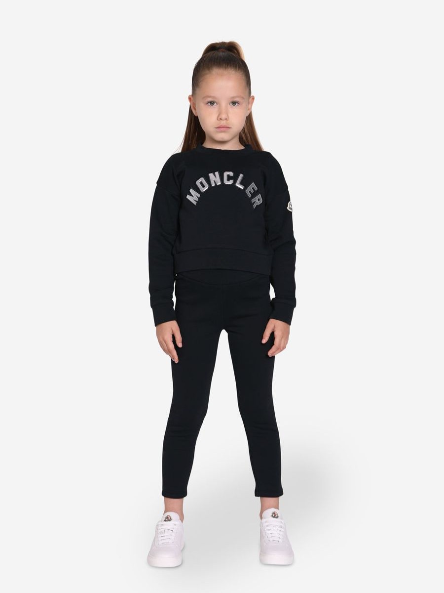 Girls Moncler Enfant Tracksuits | Girls Sweatshirt And Leggings Set In Black