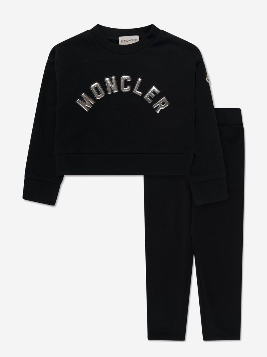 Girls Moncler Enfant Tracksuits | Girls Sweatshirt And Leggings Set In Black