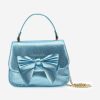 Girls Monnalisa Bags & Backpacks | Girls Glitter Bow Handbag In Blue (21Cm)