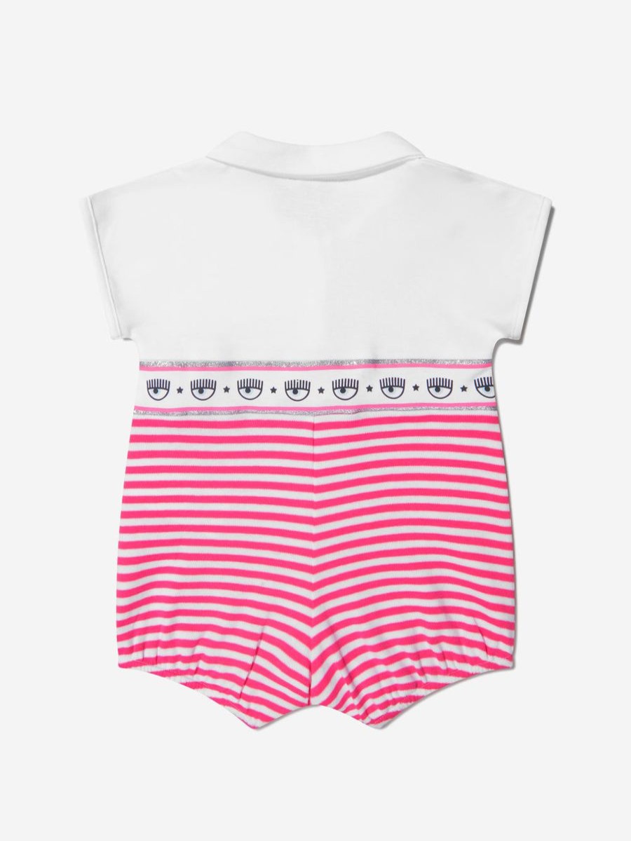 Baby Chiara Ferragni Babygrows & Rompers | Baby Girls Cotton Striped Romper