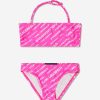 Teen Karl Lagerfeld Swimwear | Girls Logo Print Bikini In Pink