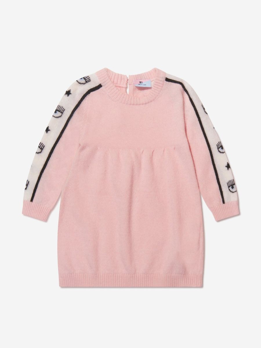 Baby Chiara Ferragni Dresses | Chiara Ferragni - Baby Girls Logo Tape Knitted Dress | Childsplay Clothing