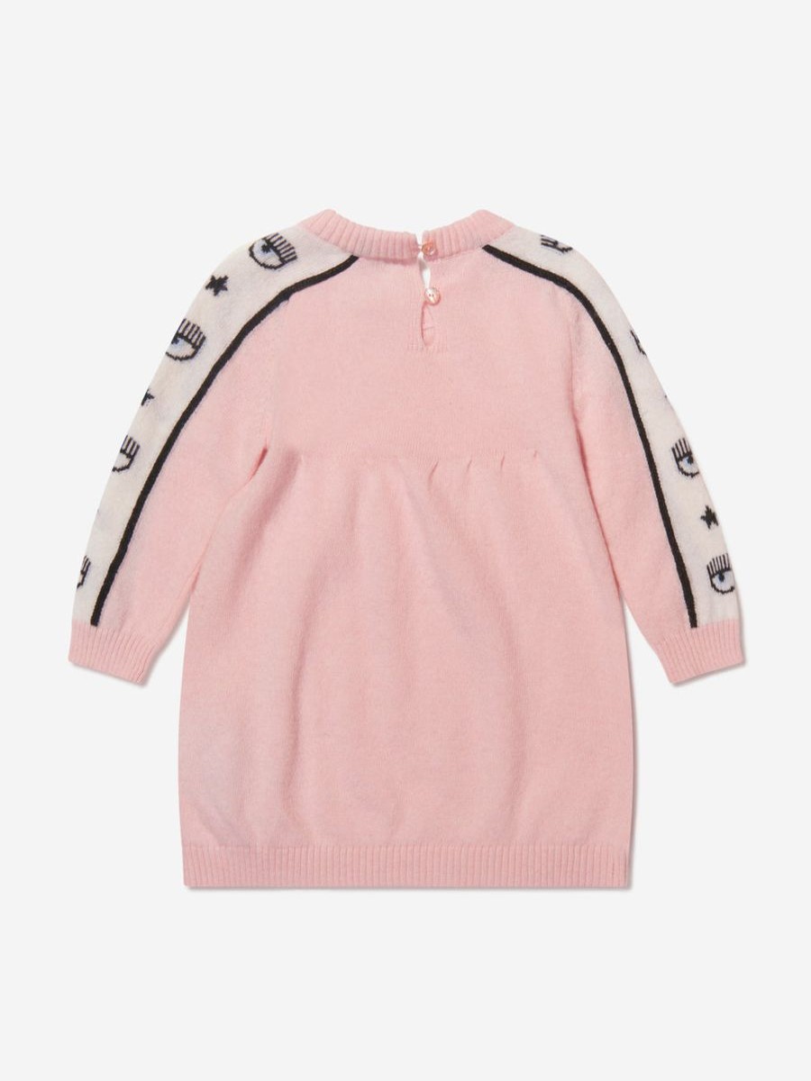 Baby Chiara Ferragni Dresses | Chiara Ferragni - Baby Girls Logo Tape Knitted Dress | Childsplay Clothing