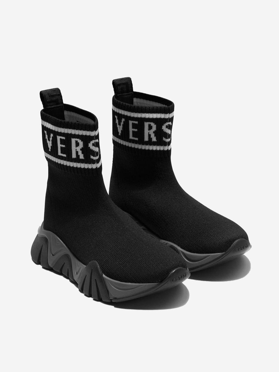 Teen Versace Footwear | Versace - Unisex Logo Sock Trainers | Childsplay Clothing