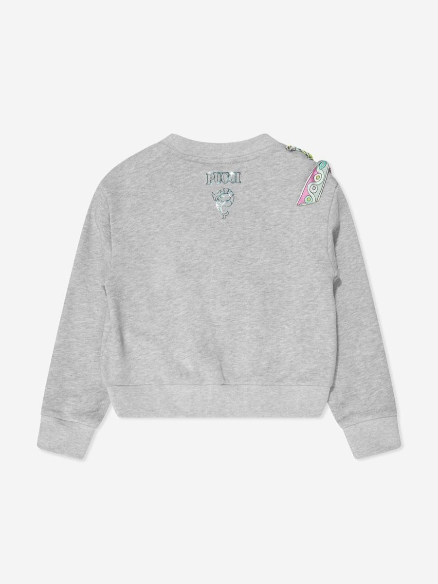 Teen Emilio Pucci Sweatshirts & Hoodies | Girls Ribbon Sweatshirt In Grey