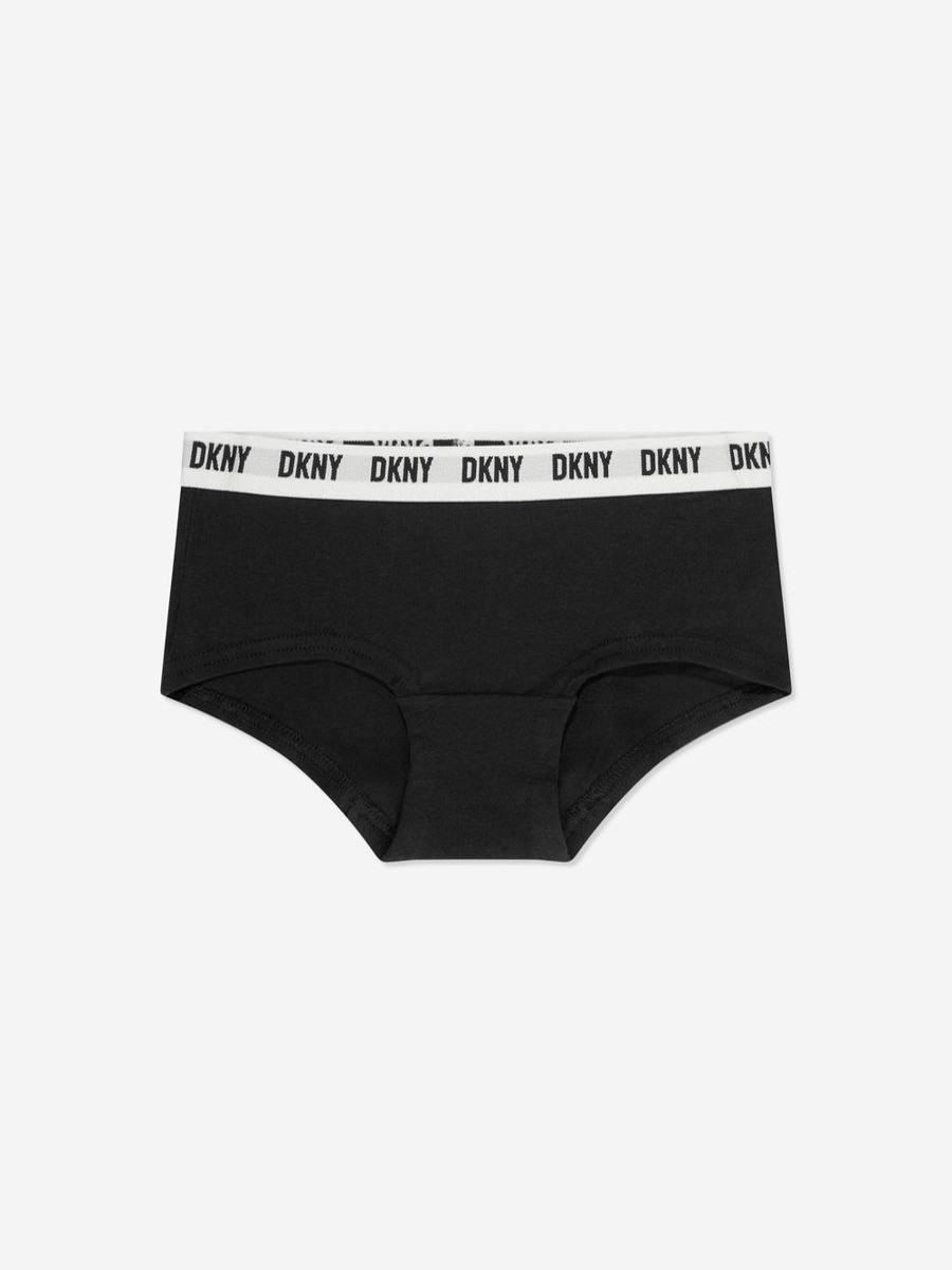 Girls DKNY Underwear | Girls 3 Pack Hipster Knickers Set In Black