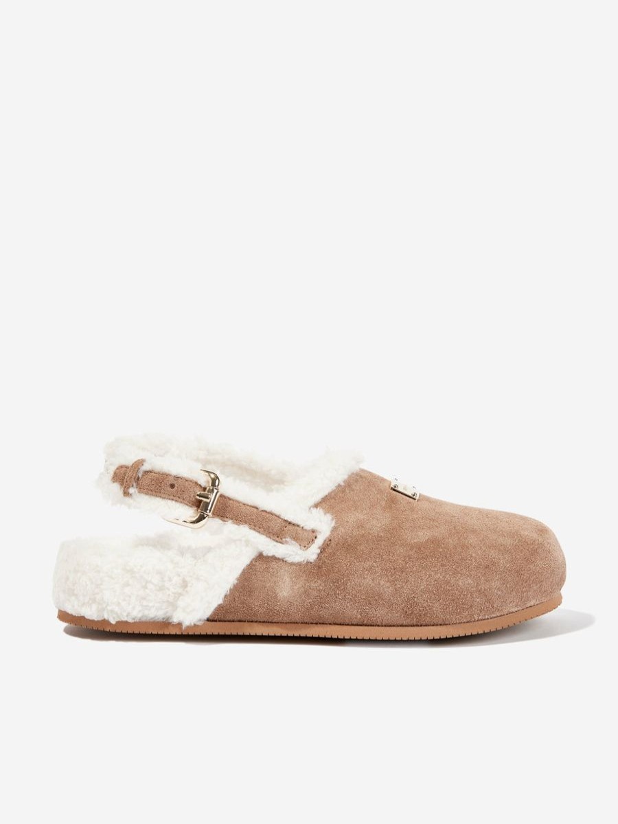 Girls Dolce & Gabbana Kids Nightwear & Pyjamas | Kids Shearling Slippers In Brown